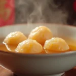 Tang yuan in ginger syrup