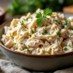 creamy chicken salad in bowl