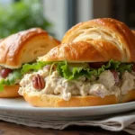 Chicken salad croissant sandwich